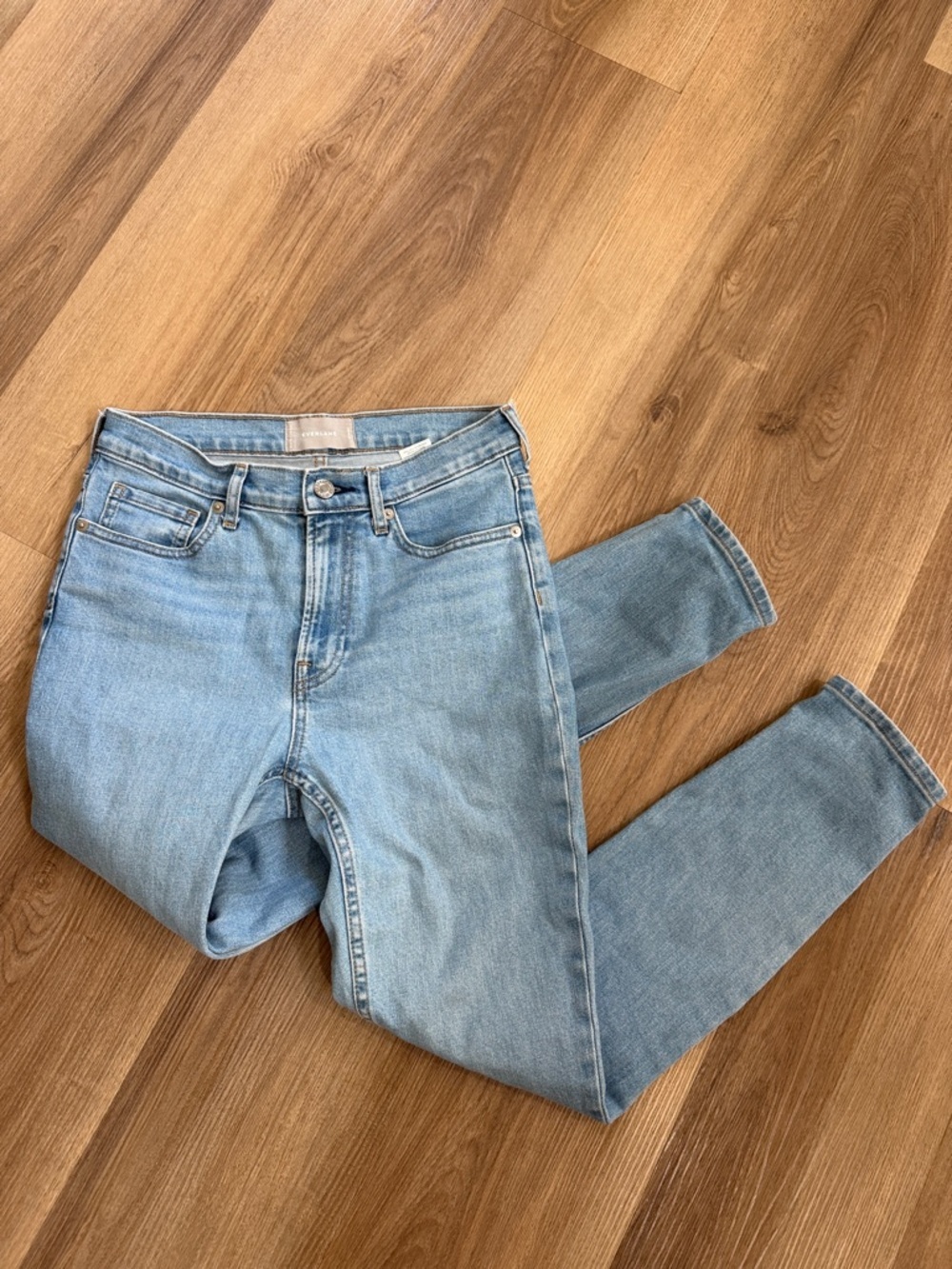 EVERLANE High Rise Light Wash Skinny Jeans Size 27 Ankle